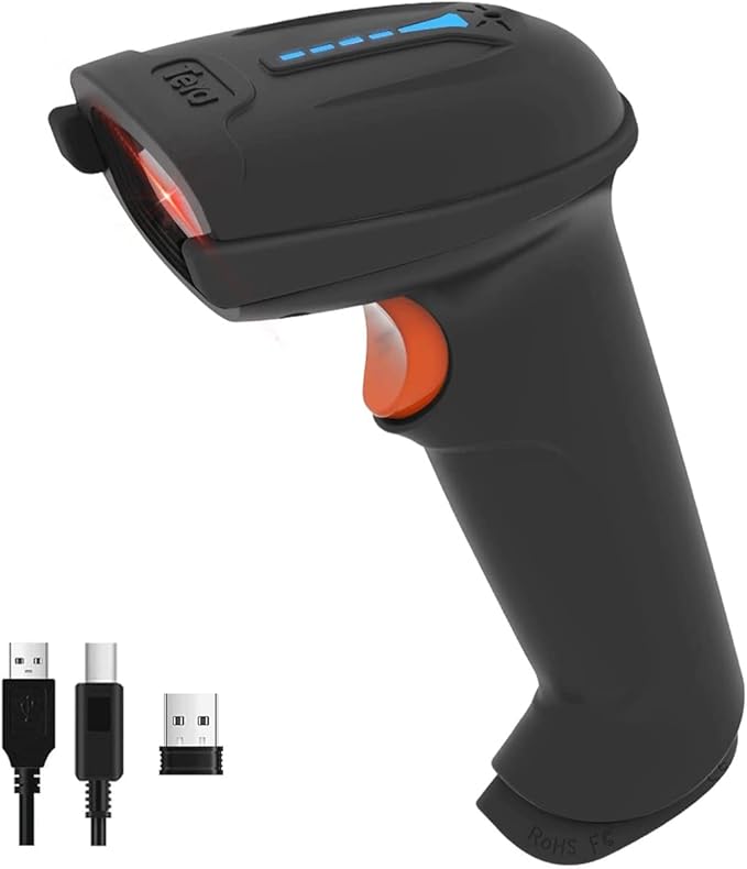 Tera Pro 1D Wireless Barcode Scanner 3 in 1 Bluetooth & 2.4G Wireless & USB by Tera