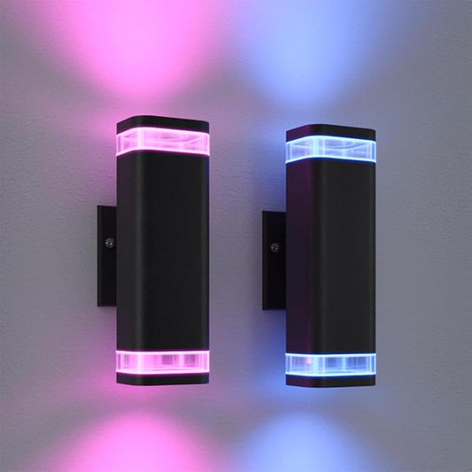 Smart WiFi Outdoor Wall Sconce Lights 2 Pack, Porch Lights RGB Color Changing by RosykiteBuyNow