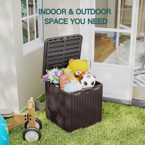 kingdura 60 gallon outdoor storage box, waterproof resin, close-up detail