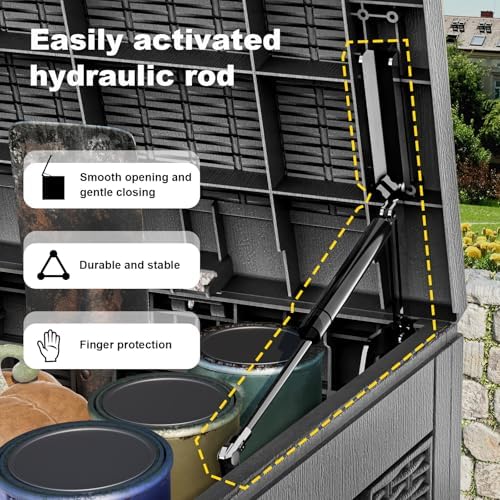patiozen 100 gallon deck box lockable waterproof outdoor, close-up detail