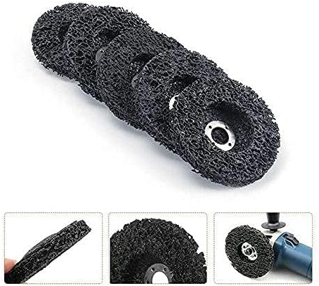 SIGNI 5 Pack 4-1/2" x 7/8" Poly Strip Discs Stripping Wheel for Angle Grinder -Remove Paint, Rust and Clean Welds Oxidation (5 Pack-Black)