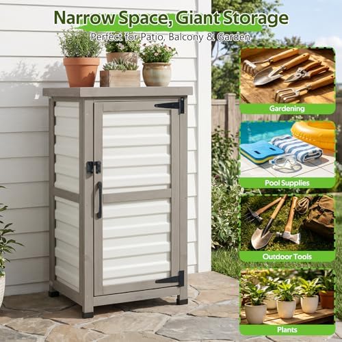small outdoor storage cabinet with metal top, 18, package contents