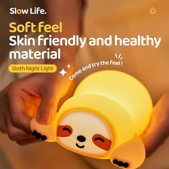 ATSUI Sloth Night Light, LED Squishy Novelty Animal Lamp, Food Grade Silicone - Image 5