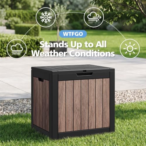 40 gallon outdoor storage box waterproof deck box, close-up detail