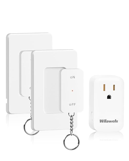 Remote Control Outlet with Two Switches, WILAWELS Wireless Light Switch with by Wilawels