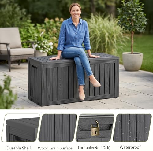 vixzen 130 gal package delivery box lockable outdoor, front angle view