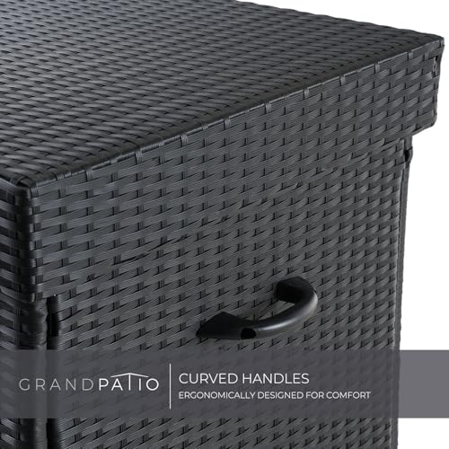grand 170 gallon deck storage bin - outdoor/indoor showing dimensions