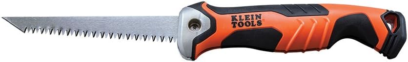 Klein Tools Folding Jab Saw & Cut Resistant Work Gloves Bundle - 31737 Carbon Steel Saw with Lockback & 60581 Nitrile Coated Nylon-Spandex Gloves, Large
