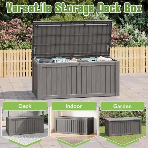 outdoor storage waterproof deck box for patio (150 showing dimensions