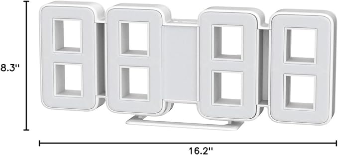 mooas 3D Pure mini White Gold LED Clock - Image 10