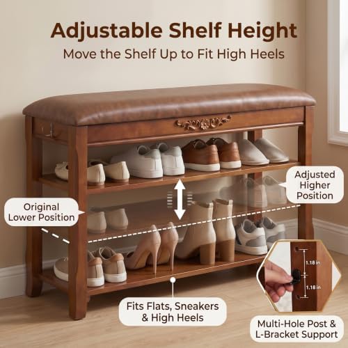 solid wood shoe rack bench entryway storage with, package contents