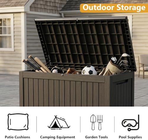 300 gallon outdoor storage box waterproof deck box, package contents