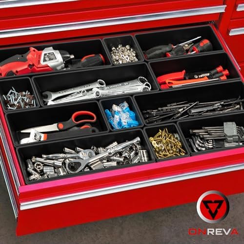 onreva tool box organizer tray divider set, extra, front angle view