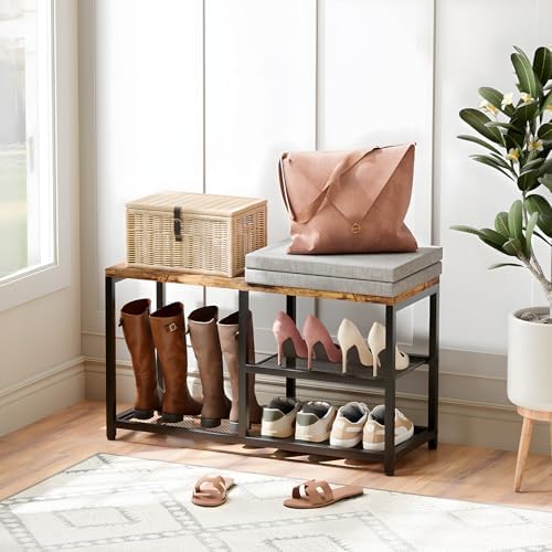 shoe rack for entryway, freestanding hidden shoe storage, view 9