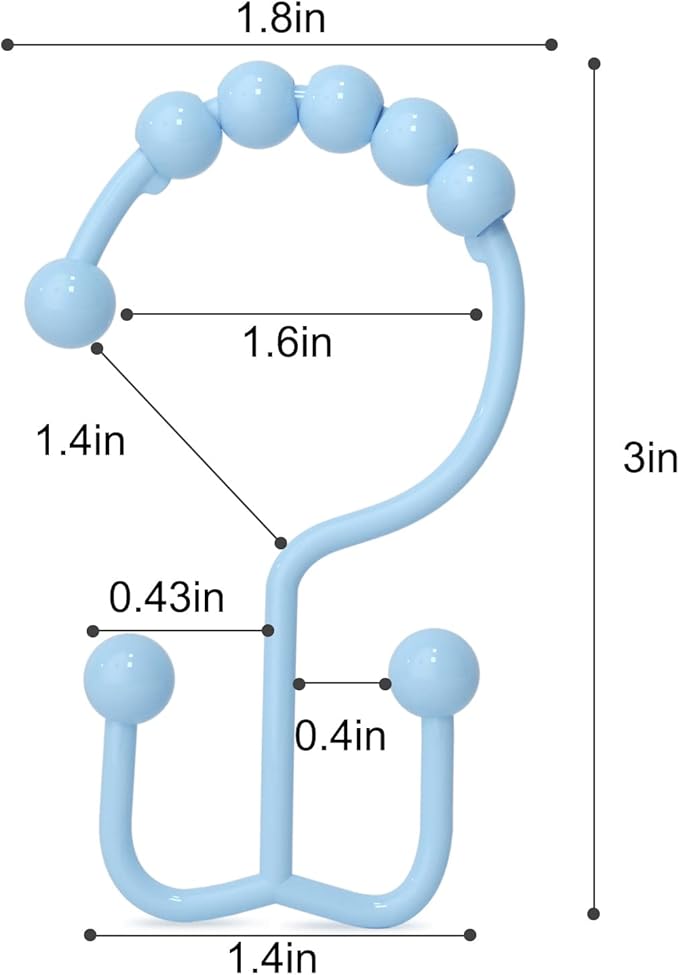Shower Curtain Hooks, Goowin Shower Curtain Rings, Stainless Steel Shower - Image 3