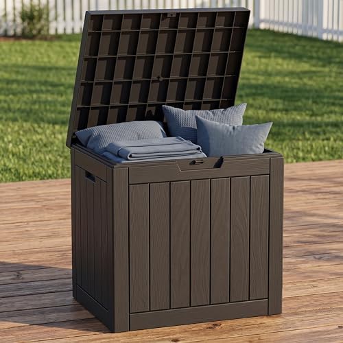 nicbex 30 gallon deck box, waterproof resin outdoor, view 9
