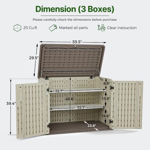 macrout 25 cu ft outdoor storage cabinet with shown in use