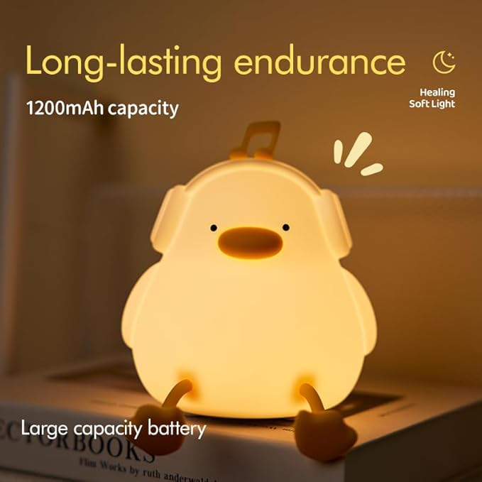 ATSUI Night Light for Kids, Squishy Duck Design, 3 Level Dimmable, Silicone - Image 5