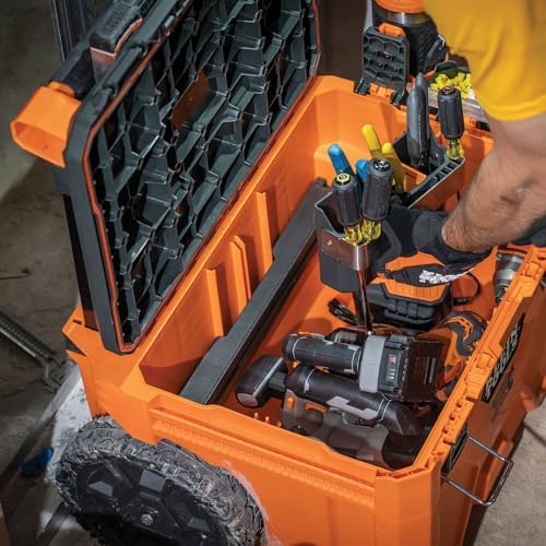 klein tools 54802mb modbox rolling tool box, heavy showing dimensions