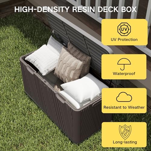 kingdura 110 gallon outdoor storage box, waterproof resin, close-up detail