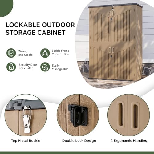 aoxun outdoor storage shed with 2 shelves &, side view
