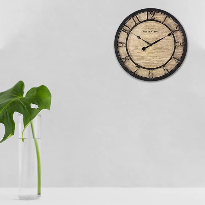 Presentime & Co 10" Farmhouse Series Wall Clock, Cottage Style, Vintage Design - Image 8