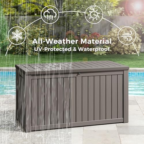 151 gal deck box, outdoor storage box waterproof, package contents