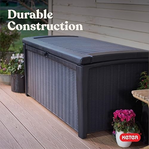 keter borneo outdoor storage deck box, 110 gallon, view 11