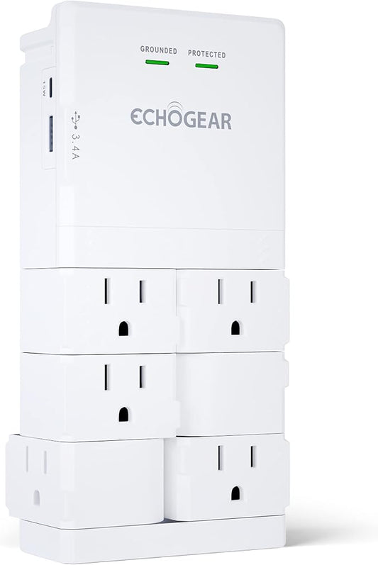 ECHOGEAR Wall Outlet with USB Ports & Surge Protection by ECHOGEAR