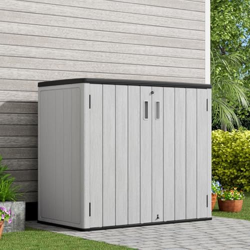 kinying outdoor horizontal storage sheds,37 cu.ft outdoor storage shown in use