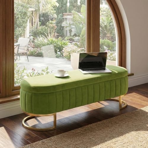 51 velvet storage ottoman bench end of bed on a desk or shelf