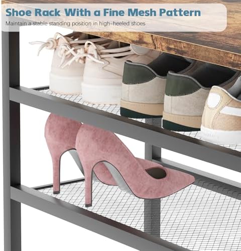 shoe rack for entryway, freestanding hidden shoe storage showing dimensions