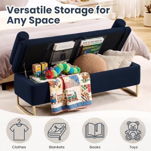 52" storage bench for bedroom upholstered end of, package contents