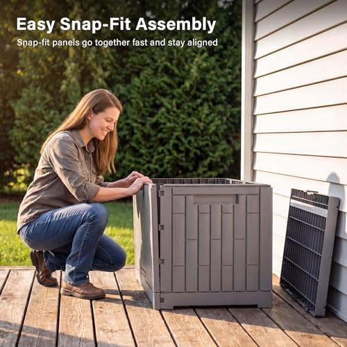 east oak outdoor storage box, 80 gallon deck on a desk or shelf