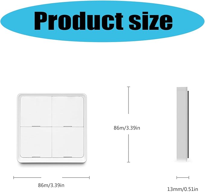 Intelliegent Home Multiple Scene Controller 4 Button Compact Remote Wall - Image 3