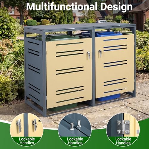 goplus 44 cu.ft outdoor trash can storage, garbage, package contents