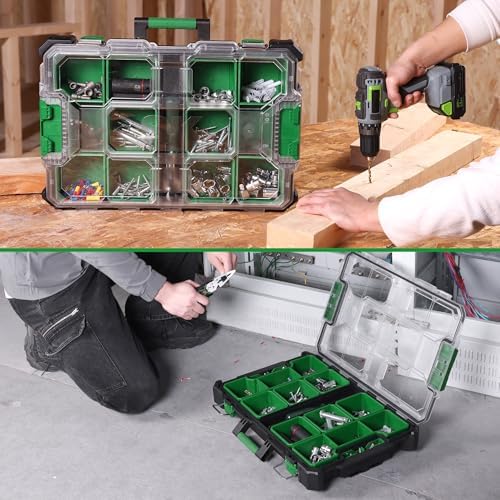 sk 20.5-inch small part organizer, portable tool box, front angle view