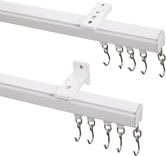 ChadMade Ceiling/Wall Mount Curtain Track Rod Set - 9ft Adjustable Length by ChadMade
