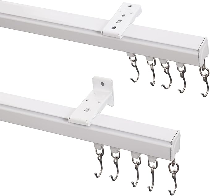 ChadMade Ceiling or Wall Mount Curtain Track Kit - 6ft Adjustable Length Drape by ChadMade