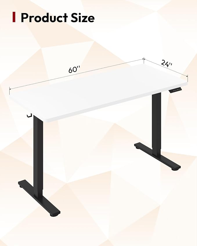 SANODESK Electric Standing Desk 60 x 24 Inches Whole-Piece Desktop Height - Image 2