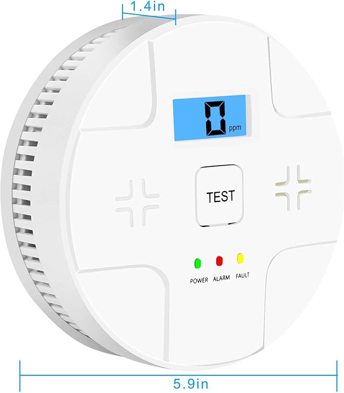 Combination Smoke Carbon Monoxide Alarm Detector Powered by Battery, Dual Alarm - Image 5