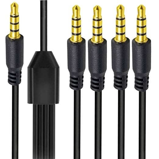 MysRuida 3.3ft 1/8” 3.5mm TRRS Stereo Audio Cable, 1 to 4 Splitter Male Aux Cord - Image 2