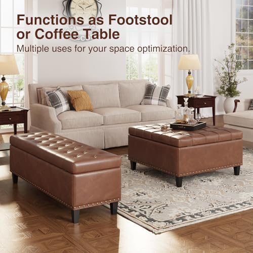 fivewillowise 51 inch storage ottoman bench,large end of, package contents