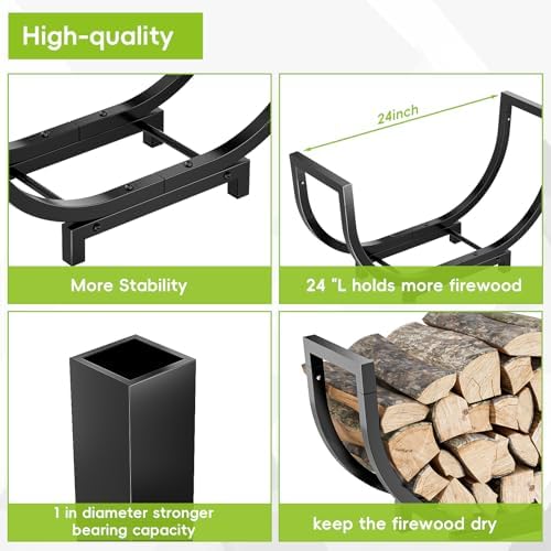 dicasser firewood rack outdoor and indoor firewood storage, close-up detail