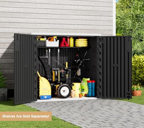 kinying outdoor horizontal storage sheds,37 cu.ft outdoor storage, side view