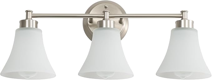 LOUSACE 3 Light Bathroom Vanity Light Vintage Brushed Nickel Bathroom Lighting - Image 9