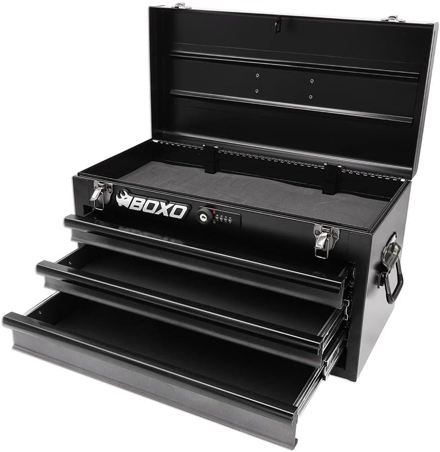 boxo usa 3-drawer hand carry toolbox – heavy, main product view