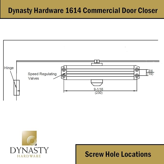 Dynasty Hardware Door Closer, Grade 1 Heavy Duty Commercial Hydraulic Closer - Image 3