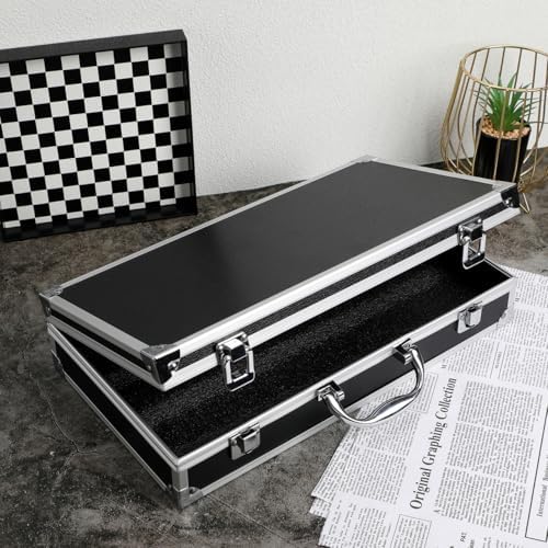 doitool aluminum alloy toolbox large capacity portable tool on a desk or shelf