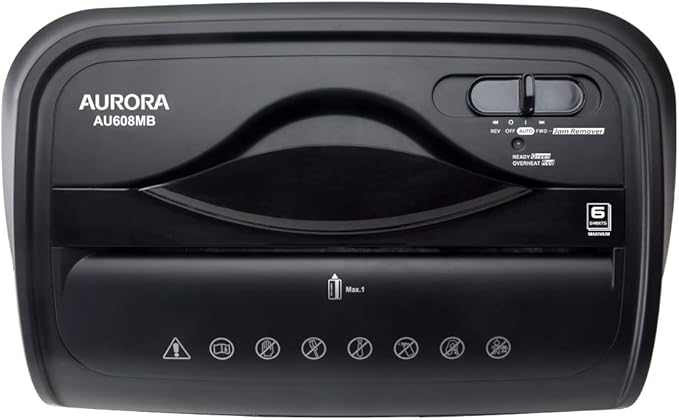 Aurora AU608MB High-Security 6-Sheet Micro-Cut Paper Credit Card Shredder - Image 5